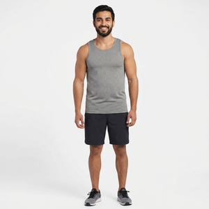 OEM Custom Logo Men's Sport Tank <b>Top</b> Solid Color Style Button Decoration <b>Mesh</b> Running Sleeveless Gym <b>Plus</b> <b>Size</b> - Product Image 1