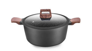 Лидер продаж, <span class=keywords><strong>2025</strong></span>, литая под давлением алюминиевая мраморная посуда с антипригарным покрытием, набор посуды с бакелитовой мягкой сенсорной ручкой - Product Image 3