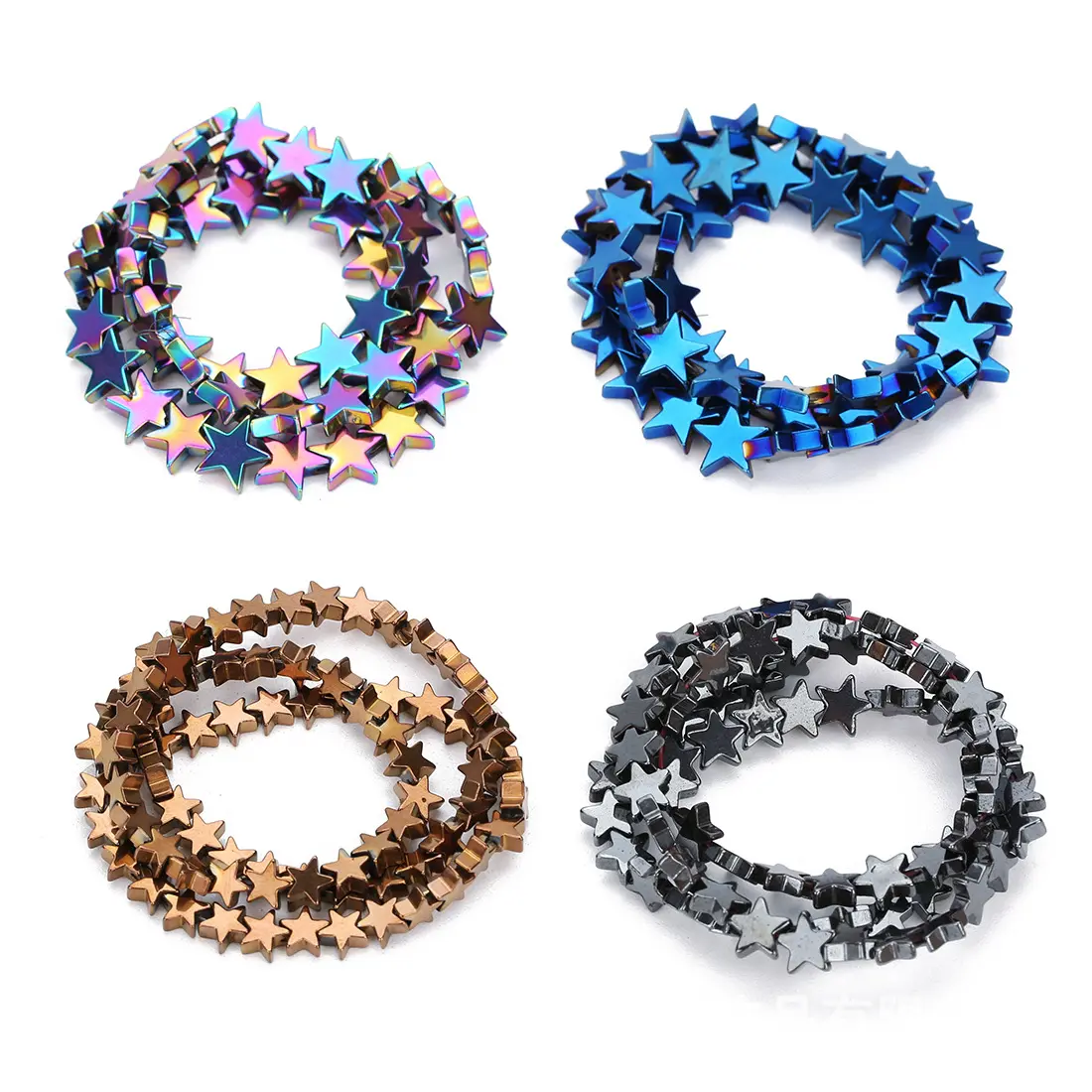 Pedras de estrela de hematita natural, 6mm 8mm 10mm, contas soltas para fazer jóias, acessórios para pulseira diy