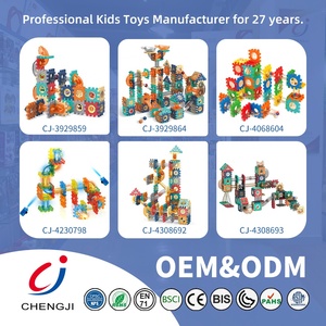 Juego de pista de canicas DIY Chengji, montaje educativo, bloques de construcción rodantes de tuberías, construcción de canicas, juguete de plástico - Product Image 5
