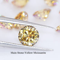 Moissanita suelta para fabricación de joyas, Diamante redondo de 1-5 quilates, verde, negro, Morado, amarillo, rosa y rojo, VVS1