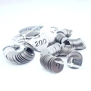 Customized Wholesale 304 Stainless Steel Metal Hollow Number Plate Circular Tag 1-50 Mark Plate Multi-purpose Listing