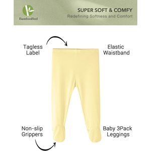 กางเกงขายาวเด็กอ่อน BambooBud แพ็ค 3 ตัว ผ้าฝ้ายใยไผ่ สำหรับเด็กแรกเกิด ทั้งเด็กชายและเด็กหญิง ชุดนอนขายาว ไซส์ NB-12 เดือน - Product Image 2