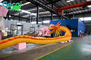 Modelo de Dragones Chinos Animatrónicos de la Rueda de la Fortuna Gecai, de Tamaño Real, de Resina, para Parques de Atracciones al Aire Libre - Product Image 6