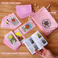 Колода карт Таро Myripoly Pink Paper для начинающих с описаниями и руководством по использованию — бесплатный бархатный мешочек в комплекте