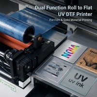 Imprimante UV DTF 6090 haute productivité, machine hybride 2-en-1 à rouleau et à plat pour l'industrie des étiquettes et emballages grand format en cristal