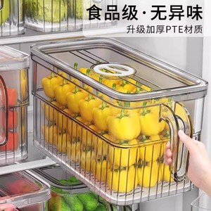 Food Storage Container Rectangle With Handle For Fridge Organizer Vegetables Fruits Eggs Plastic Lid ASN1631 - Product Image 5