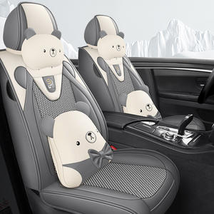 Juego completo de fundas universales de cuero de PVC para asiento de coche con cojín, accesorios interiores para coche, compatibles con modelos Sonata <span class=keywords><strong>Tucson</strong></span> I10 I30 - Product Image 2