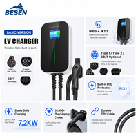 Chargeur EV BESEN Home 32A 7KW Niveau 2, station de recharge murale EVSE