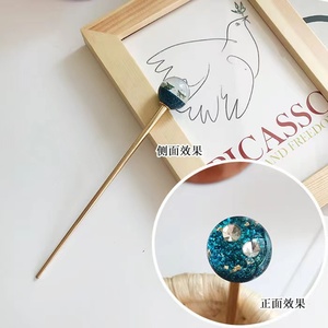 Épingle à cheveux en alliage métallique, perles élégantes, baguettes en métal, bâtonnets de cheveux en perles simples pour femmes, chignon épais et longs, <span class=keywords><strong>2023</strong></span> - Product Image 5