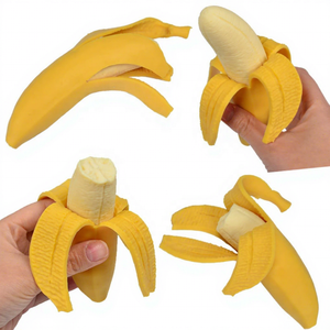 16cm TPR EVA Banana Squishy <b>Ball</b> OPP Bag Pack Slow Rising <b>Squeeze</b> Stress Reliefgradient Prank Toy Solid No Liquid No Gel - Product Image 1