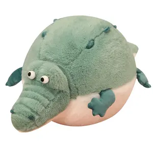 Corps rond mignon crocodile en peluche animal en peluche doux crocodile en peluche oreiller avec corps gras pour les enfants