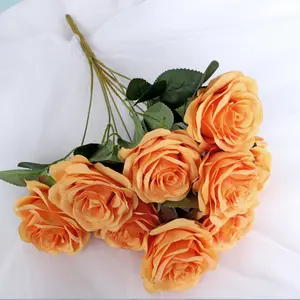 Grosir buket bunga buatan mawar sutra bunga dekorasi untuk dekorasi rumah pernikahan grosir bunga buatan 9