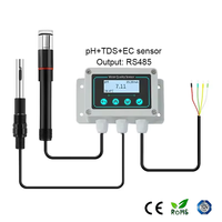 Analyseur de qualité de l'eau 2 en 1 pour l'aquaculture, instruments numériques, détection de l'eau, sonde EC TDS PH, format MQTT Json