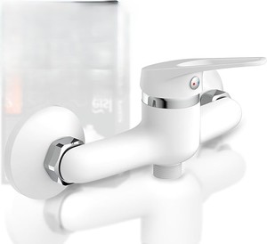 <span class=keywords><strong>Mitigeur</strong></span> de douche, <span class=keywords><strong>mitigeur</strong></span> à levier unique, connexion facile au tuyau de douche, chrome/blanc - Product Image 1