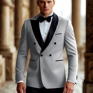 Ensemble de costumes d'affaires sur mesure pour hommes, style italien, dernière conception, coupe ajustée, revers double, simple boutonnage, respirant, pour la vie quotidienne et le marié - Product Image 4
