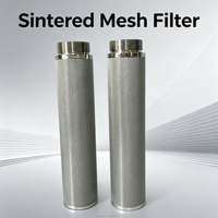 Élément filtrant en métal fritté poreux personnalisé OEM, silencieux avec filetage interne pour la filtration des équipements de précision