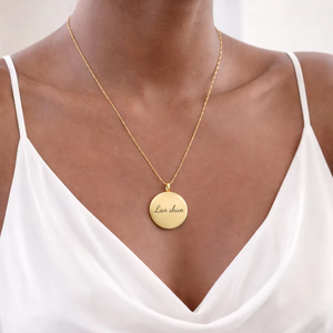 Collier rond en acier inoxydable gravé personnalisé, <span class=keywords><strong>nom</strong></span>, initiales ou date, étanche, hypoallergénique, cadeau tendance - Product Image 5