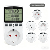 Wattsave Factory Direct EU Plug 230V 16A Interrupteur horaire numérique hebdomadaire pour intérieur, prise économiseur d'énergie IP22, garantie 12 mois, CE