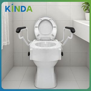 Aumentador de altura para inodoro con brazos y tapa, de plástico de lujo, para personas mayores, equipo de seguridad para el baño - Product Image 3