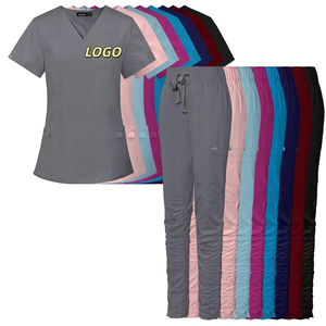 Di alta qualità Plus Size cura scrub ricamato pantaloni dritti elasticizzati <span class=keywords><strong>infermiera</strong></span> uniforme <span class=keywords><strong>in</strong></span> Spandex modello OEM - Product Image 1