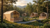 Maison modulaire préfabriquée en conteneur, maisonnette en panneaux sandwich, cabane mobile portable pour hôtel, villa, appartement
