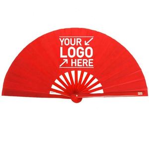 Abanico Chino Grande de Bambú Rojo, con Sonido Fuerte, Plegable, Opción de Logotipo Personalizado, Regalo para Festivales, Artículos Promocionales para Fiestas - Product Image 1