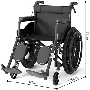 Fauteuil roulant manuel en acier carbone épaissi, pliable, avec toilette intégrée, pour personnes âgées, équipement de réadaptation - Product Image 2