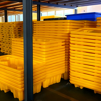 Palette anti-déversement robuste en plastique pour 4 ou 2 fûts, palette anti-déversement d'huile en HDPE