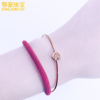 Bracelet Ehao Jewelry en or 18 carats avec diamants naturels, double usage, en forme de cœur, or/platine/or rose, pour femme, bureau/carrière