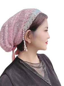 Versatile Beaded Sequin Fabric Breathable Eco-friendly Fashionable Multifunctional Headscarf High Quality Low Price Women's Hat - Product Image 1