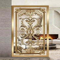 Paravent décoratif intérieur en métal plaqué or sculpté sur mesure OEM ODM pour projet commercial