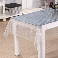Nappe de table en EVA 3D transparente RNPT, gaufrée, imperméable et anti-taches pour table à manger