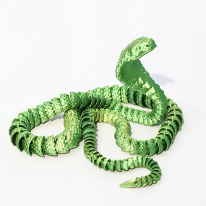 Serpiente Impresa en 3D, Cobra de Cristal 3D con Articulaciones Flexibles, Decoración para el Hogar y la Oficina, Juguete de Escritorio Ejecutivo para Adultos y Niños - Product Image 1