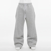 2026 Vente en gros Pantalon de jogging streetwear pour homme en coton, coupe oversize ample, jambe large, avec logo personnalisé et bandes latérales superposées
