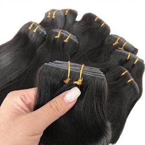 Extensions de cheveux 100% invisibles à clips, 100% naturels, double trame, qualité Remy, cheveux humains vierges bruts, double trame machine - Product Image 2