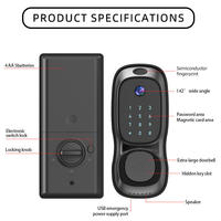 Serrure de porte intelligente avec caméra, vidéo, empreinte digitale, mot de passe numérique, sans clé, pour appartement, maison, chambre, Tuya Ttlock