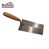 Ensemble d'outils de maçonnerie pour constructeur avec manche en bois : truelle à brique, truelle à plâtre, truelle à dents carrées, pour la construction et le plâtrage