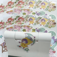 Autocollants adhésifs transparents double face en PET PVC, papier synthétique, étiquettes transparentes Dragon, impression 4C, imperméables et résistantes à l'huile
