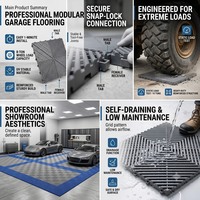 Tianfu Hochbelastbare Modulare Garagenbodenfliesen 40mm Ineinandergreifende Gittermatten 10-Tonnen Tragfähigkeit UV-Beständige Polypropylen-Bodenplatten