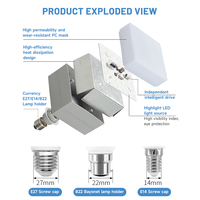 Led e27 Lumière Éclairage Économie D'énergie matière première Lampe Ampoule Carrée T modèle Led Ampoule lumière