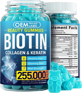 OEM ODM biotina capsule Logo personalizzato unghie per capelli integratore di ingrossamento <span class=keywords><strong>del</strong></span> <span class=keywords><strong>seno</strong></span> vitamina C Gluta Gummies per lo sbiancamento della pelle - Product Image 1