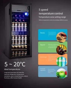 75L 118L 128L Mini Tủ lạnh nhỏ hiển thị thẳng đứng tủ lạnh nhiệt độ không đổi rượu vang đỏ bảo quản trái cây trà mini ICE Bar - Product Image 5