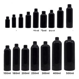 ขวดพลาสติก PET สีดำเปล่าสำหรับแชมพู โลชั่น โทนเนอร์ ขนาด 100 มล./120 มล./250 มล./500 มล. บรรจุภัณฑ์เซรั่มบำรุงผิว แบบหัวปั๊มและหัวสเปรย์ - Product Image 2