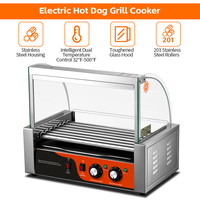Grille à hot-dogs électrique commerciale au meilleur prix, machine à hot-dogs automatique, grille à saucisses