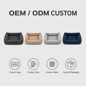 Coussin pour chien en velours côtelé pour petits, moyens et grands chiens, vente en gros, OEM, ODM, fournitures pour animaux de compagnie, luxe, doux, peluche, logo personnalisé, durable - Product Image 2
