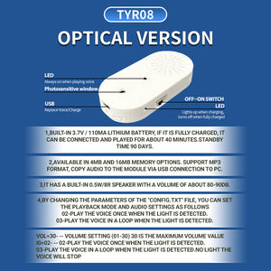 Mini registrazione e riproduzione registrabili ad alta vendita in una scatola di registrazione pulsante a pressione registratore vocale USB Chip musicale per giocattolo e regalo - Product Image 3