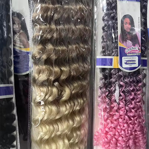 Freetre bện Crochet tóc nước sóng 22 ''tạo ra niềm đam mê Xoắn tổng hợp bện Tóc Mix sâu phong cách trong kho - Product Image 6