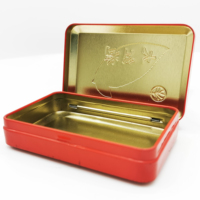 Haute qualité rectangulaire boîte à cigares personnalisé conception cigarette/thé boîte en métal avec charnière