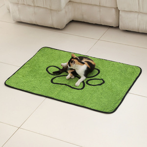 Tapis pour animaux de compagnie vert rectangulaire antidérapant absorbant à séchage rapide pour chats et chiens, tapis de lit pour animaux résistant à l'usure - Product Image 4